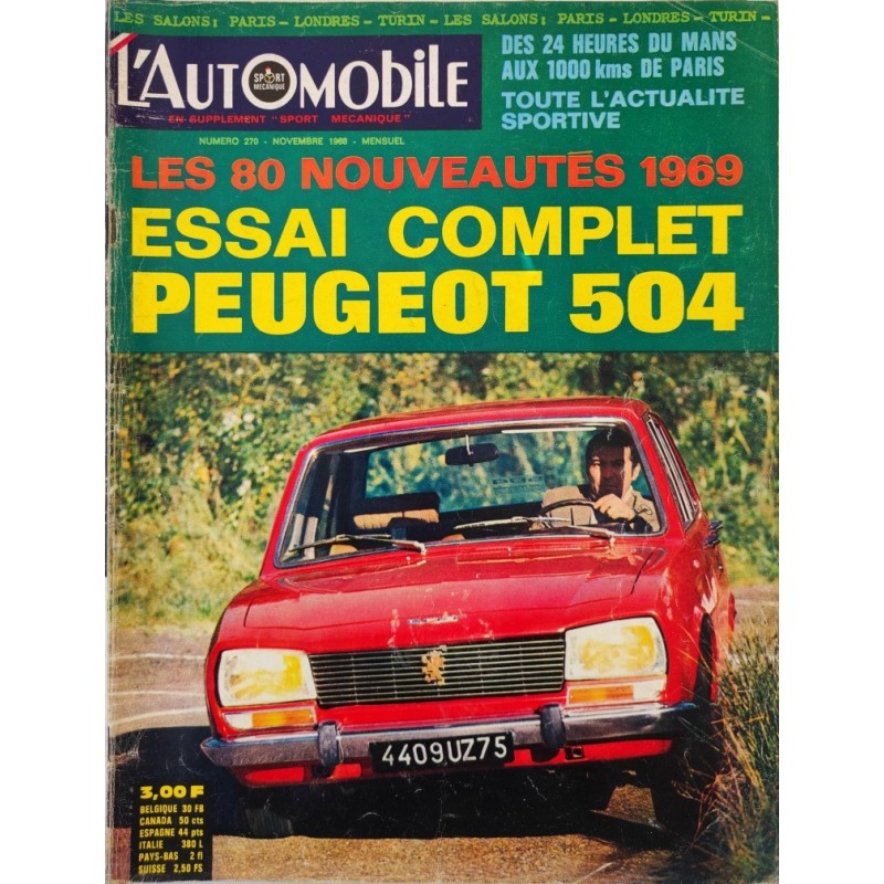L'Automobile Novembre 1968