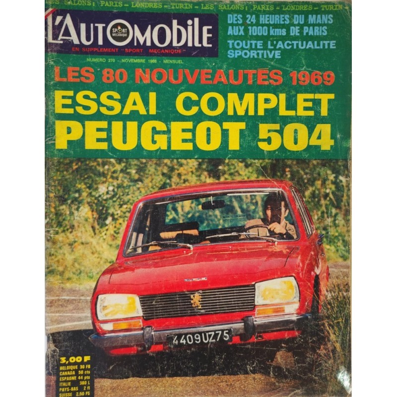 L'Automobile Novembre 1968