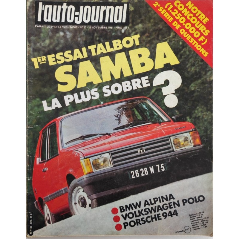 Auto Journal Novembre 1981